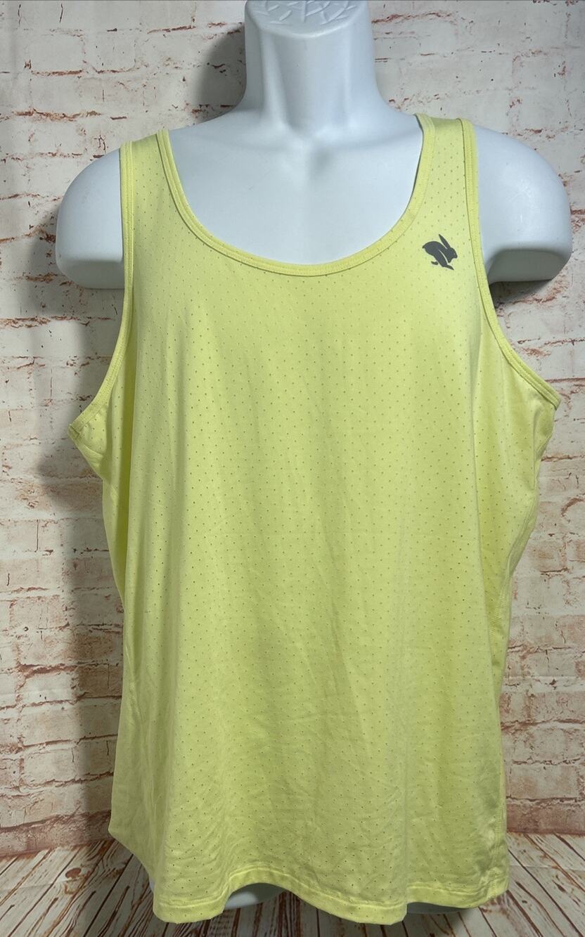Rabbit Men's EZ Tank Perf Trail Tank Top Sz Large Neon Yellow Lightweight Run